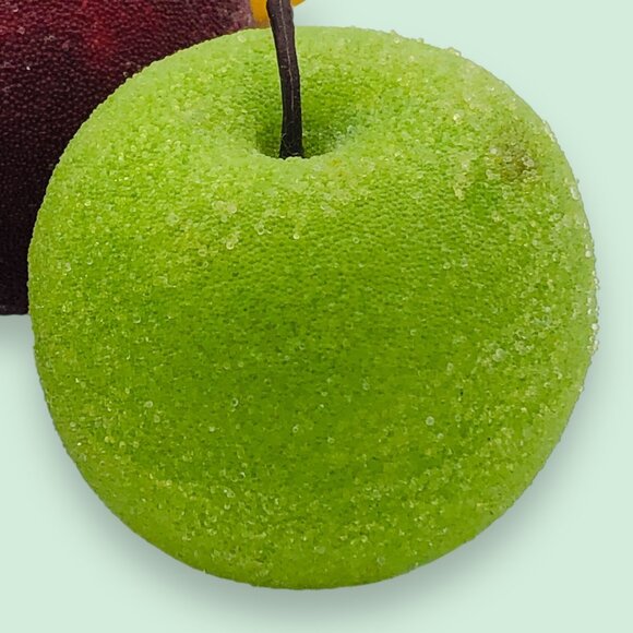 Lot of 10 Faux Sugared Fruit Apples Pears Red Green Yellow - Picture 6 of 12